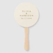 Moderne Minimalistische Champagner Einfache Hochze Fächer (Rückseite)