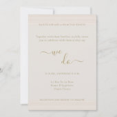 Moderne Minimalistische Champagner Gold wir Hochze Einladung (Vorderseite)