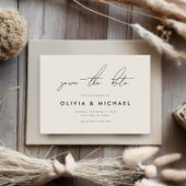 Moderne Minimalistische Champagner-Hochzeit retten Save The Date
