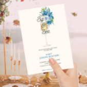 Moderne Minimalistische Champagner Sip & See Baby Einladung