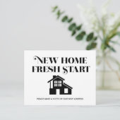 Moderne Minimalistische Change Address Schwarz-wei Postkarte (Stehend Vorderseite)