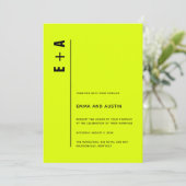Moderne Minimalistische Chartreuse kühne Initials  Einladung (Stehend Vorderseite)