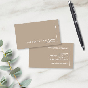 Moderne minimalistische chic beige Professionalitä Visitenkarte