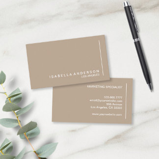 Moderne minimalistische chic beige Professionalitä Visitenkarte