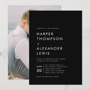 Moderne Minimalistische Chic-Foto-Hochzeit Einladung