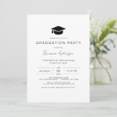 Moderne Minimalistische Chic Graduation Party Einladung (Stehend Vorderseite)