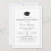 Moderne Minimalistische Chic Graduation Party Einladung (Vorderseite)