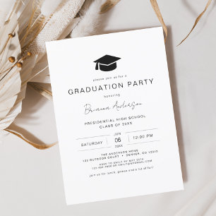 Moderne Minimalistische Chic Graduation Party Einladung