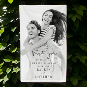 Moderne Minimalistische Chic Hochzeit Vielen Dank Banner