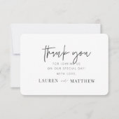 Moderne Minimalistische Chic Hochzeit Vielen Dank Dankeskarte (Vorderseite)