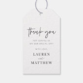Moderne Minimalistische Chic Hochzeit Vielen Dank Geschenkanhänger (Rückseite)