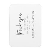 Moderne Minimalistische Chic Hochzeit Vielen Dank Magnet (Vertikal)