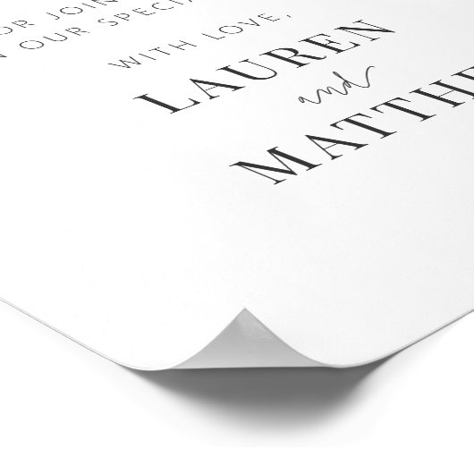 Moderne Minimalistische Chic Hochzeit Vielen Dank Poster (Ecke)