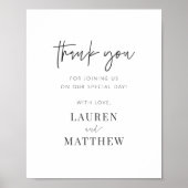 Moderne Minimalistische Chic Hochzeit Vielen Dank Poster (Vorne)