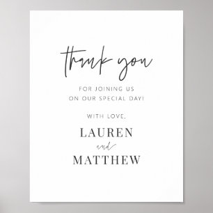 Moderne Minimalistische Chic Hochzeit Vielen Dank Poster