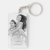 Moderne Minimalistische Chic Hochzeit Vielen Dank Schlüsselanhänger (Rückseite)