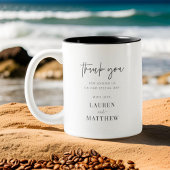 Moderne Minimalistische Chic Hochzeit Vielen Dank Zweifarbige Tasse