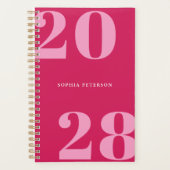 Moderne Minimalistische Chic Red Bold Typografie Planer (Vorderseite)