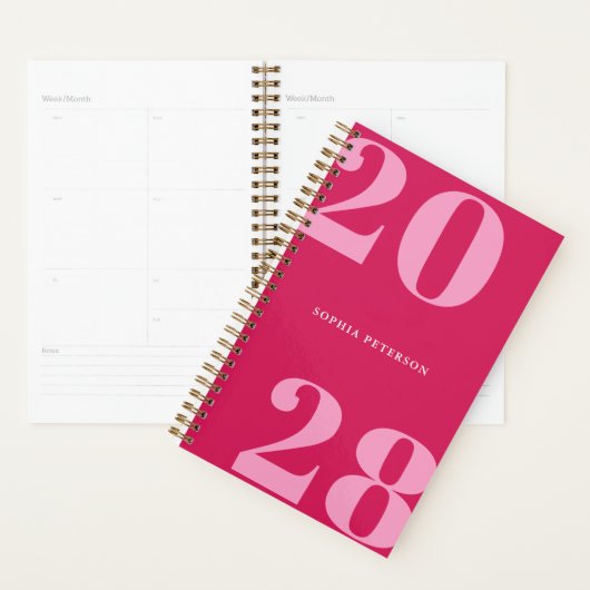 Moderne Minimalistische Chic Red Bold Typografie Planer (Anzeige)