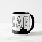 Moderne Minimalistische Chicagoer Tasse mit City's (VorderseiteRechts)