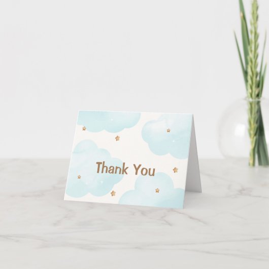 Moderne Minimalistische Cloud Nine Stars Kinderdus Dankeskarte (Vorderseite)