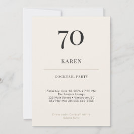 Moderne minimalistische Cocktailparty zum 70. Gebu Einladung