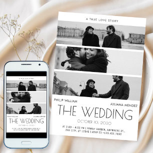 Moderne minimalistische Cover Poster Foto Hochzeit Einladung