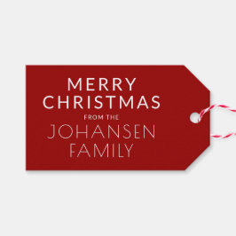 Moderne Minimalistische Crimson Red "HO HO HO HO H Geschenkanhänger