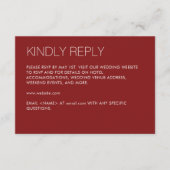 Moderne Minimalistische Crimson Red Wedding RSVP Karte (Vorderseite)