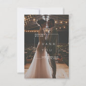 Moderne Minimalistische Dankeschön für Hochzeitfot Dankeskarte (Vorderseite)