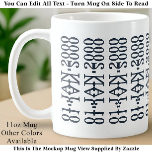 Moderne minimalistische Datum-Versteckte Nachricht Kaffeetasse