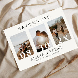 Moderne Minimalistische Datums-Überlagerung mit 3  Save The Date