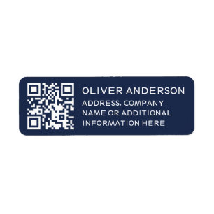Moderne Minimalistische Deep Blue QR Code Rücksend