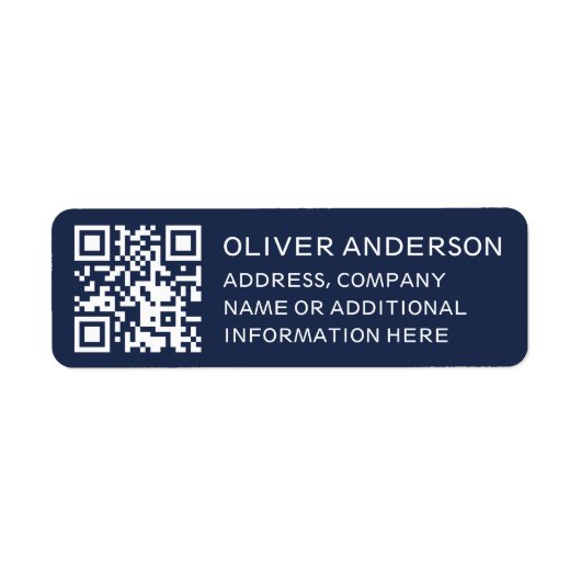 Moderne Minimalistische Deep Blue QR Code Rücksend (Vorne)