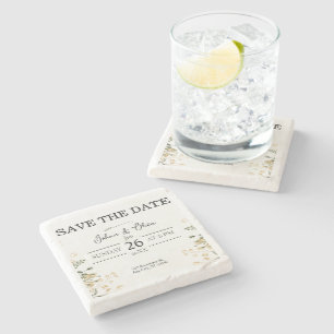 Moderne Minimalistische Design Save-The-Date-Karte Steinuntersetzer