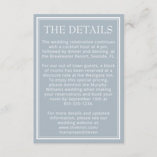 Moderne, Minimalistische Details Begleitkarte (Vorderseite)