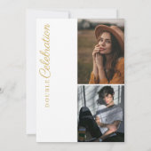 Moderne Minimalistische Doppelfeier Geburtstag Einladung (Rückseite)