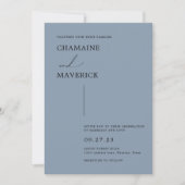 Moderne Minimalistische Dreamy Script Dusty Blue W Einladung (Vorderseite)