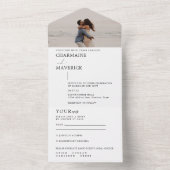 Moderne Minimalistische Dreamy Script Foto Hochzei All In One Einladung (Innen Boden)