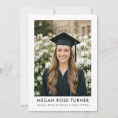 Moderne Minimalistische Drei-Foto-Abschlussfeier Einladung (Vorderseite)