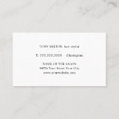 Moderne Minimalistische Dunkelgrauschere Friseurst Visitenkarte (Rückseite)