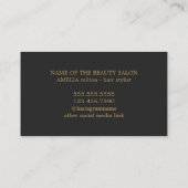 Moderne Minimalistische Dunkle Imitate Gold Haare Visitenkarte (Rückseite)