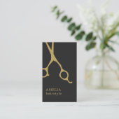 Moderne Minimalistische Dunkle Imitate Gold Haare Visitenkarte (Stehend Vorderseite)