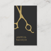 Moderne Minimalistische Dunkle Imitate Gold Haare Visitenkarte (Vorderseite)