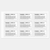 Moderne, Minimalistische, dünne, schwarze Grenzkom Etiketten (Blatt)