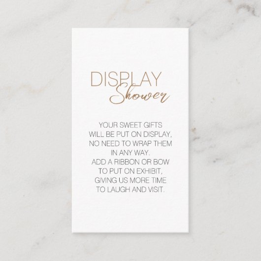 Moderne Minimalistische Dusche mit weißer Babydusc Begleitkarte (Vorderseite)