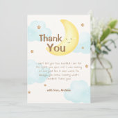 Moderne Minimalistische Dusche über dem Mond Dankeskarte (Stehend Vorderseite)