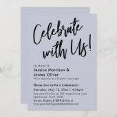 Moderne Minimalistische Dusty Blue Celebrate mit u Einladung (Vorne/Hinten)