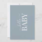 Moderne Minimalistische Dusty Blue Elegante Babydu Einladung (Rückseite)