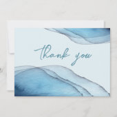 Moderne, minimalistische Dusty Blue Marine Dankeskarte (Vorderseite)